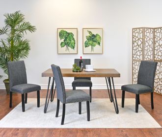 Amisos 5-Piece Dining Set, Hairpin Dining Table with 4 Chairs, 3 Color Options