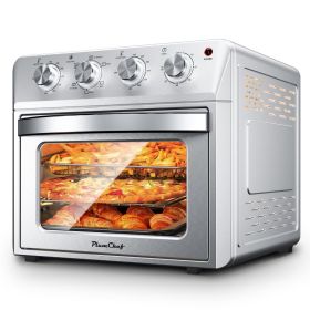 27.5QT 6-in-1 Air Fryer Toaster Oven, 6-Slice, Countertop Convection Oven, Air Frying, Baking, Roasting, Broiling & Grilling, 1600W, Sliver, Amaz (Option: StainlessATS25K3)