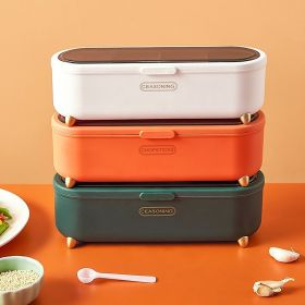 Seasoning Box Combination Set Seasoning Bottle Jar Household Kitchen Supplies Salt Msg Storage Box Sealed One-piece (select: DM026-white)