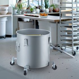Fryer Grease Bucket, 16 Gal Oil Disposal Caddy With Caster Base, Carbon Steel Rust-Proof Coating, Oil Transport Container With Lid, Lock Clips, F (Option: Grey)